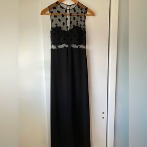 Jill Jill Stuart Sheer Black Polka Dot Dress Sz 6 Evening Event Gown Formal